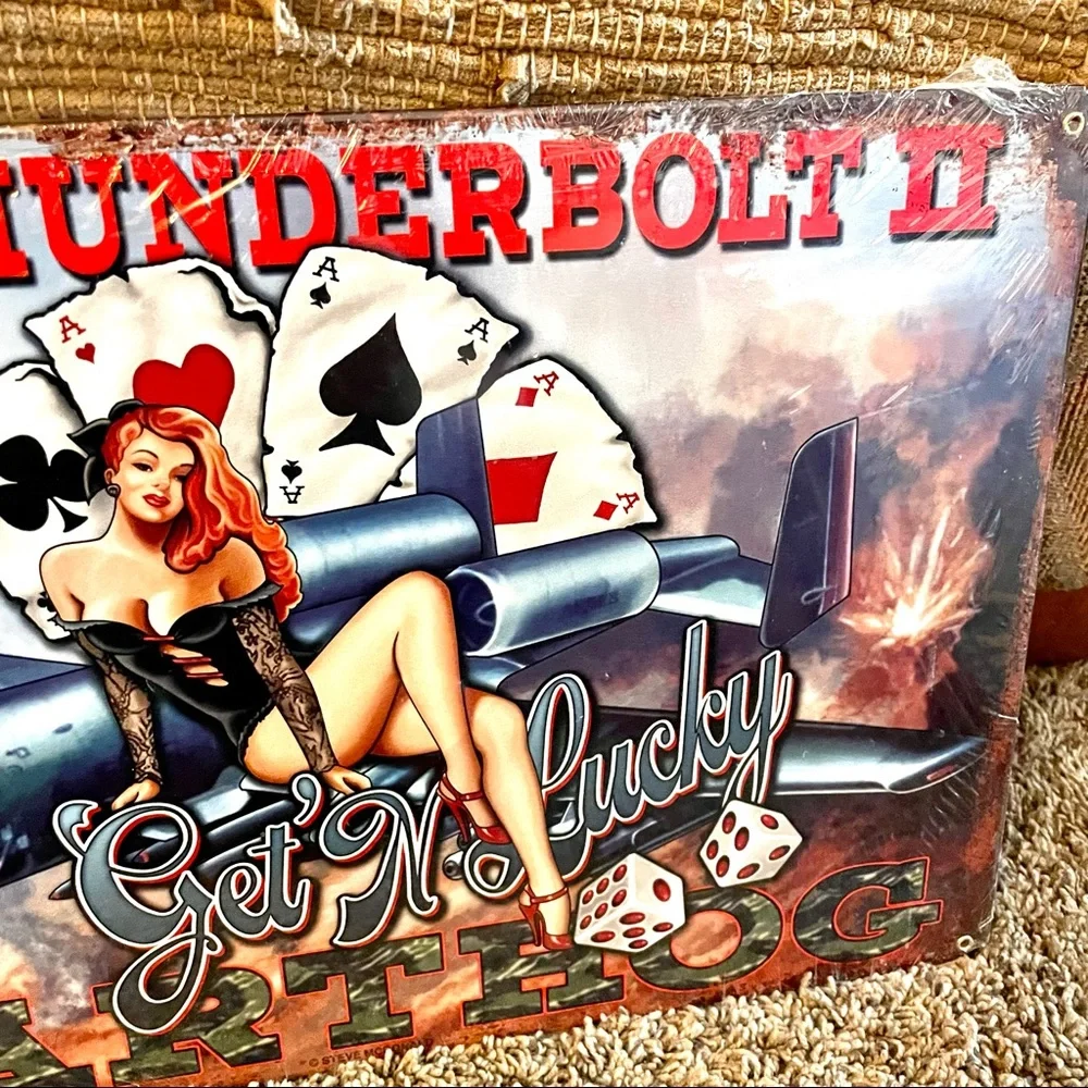 NEW Heavy Duty Steel A-10A Thunderbolt II Get’N Lucky Warthog Metal Sign